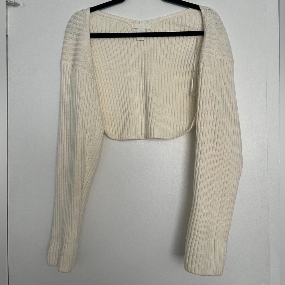 New Cream Ribbed H&M Bolero